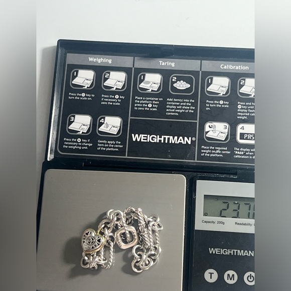 DAVID YURMAN 18K YG & Sterling Silver 925 Cable Chain Heart Charm Bracelet 7" - Picture 14 of 14